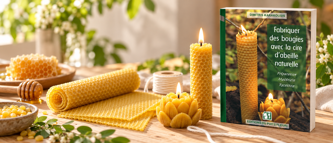 Bannière « Fabriquer sa bougie en cire d'abeille » : guide pas à pas pour faire sa bougie soi-même